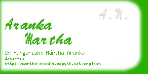 aranka martha business card